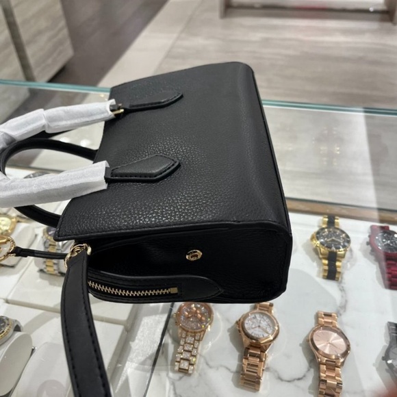 MICHAEL MICHAEL KORS Valerie Small Pebbled Leather Satchel Black NWT - Picture 12 of 16